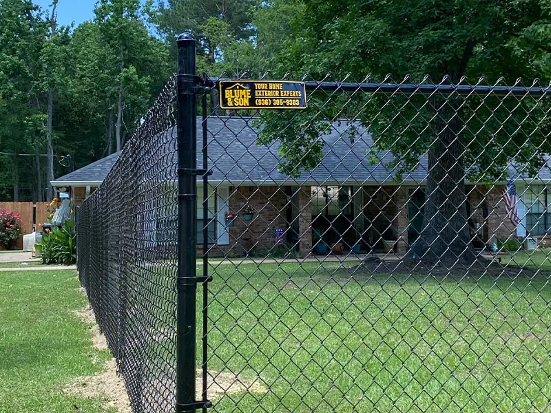 Residential black pvc coated chain link fence in lufkin tx