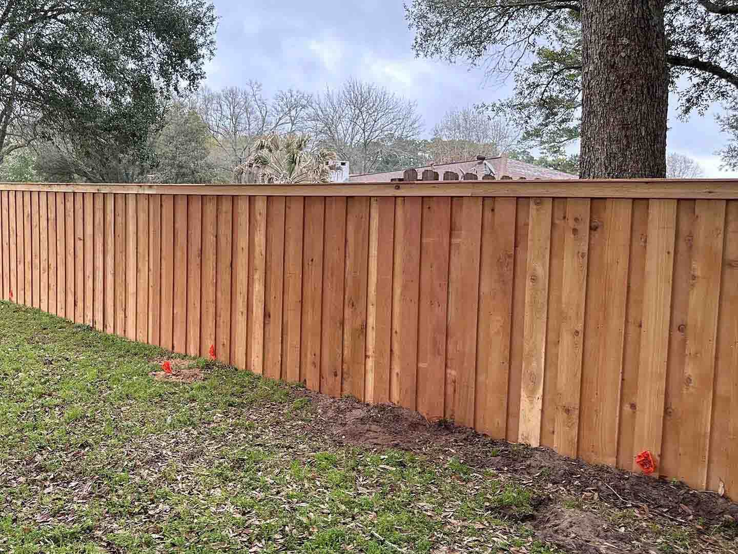 Board on Board Wood Privacy Fence With Cap for Lufkin TX Properties